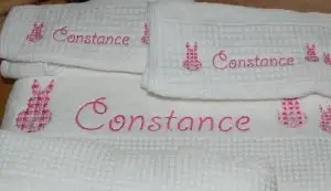 serviette éponge brodée